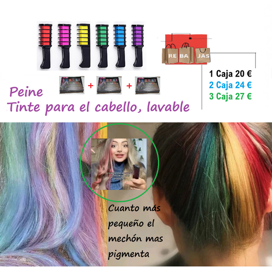 KIT Tinte para el cabello lavable.
