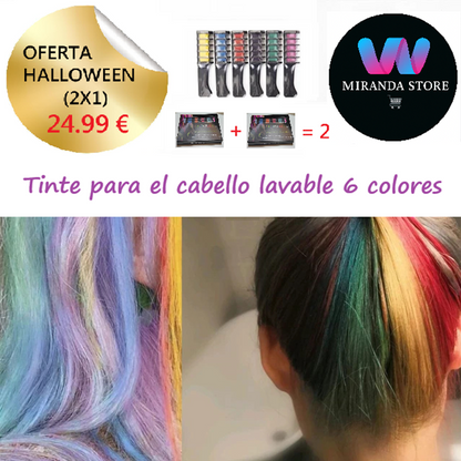 Tinte para el cabello lavable Oferta: (2X1)=12 Colores