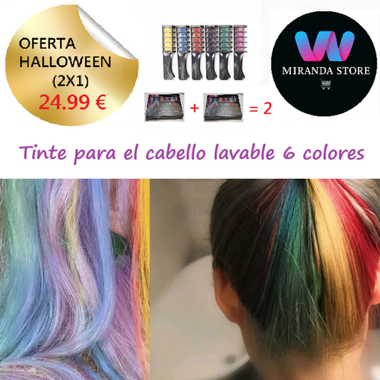 Tinte para el cabello lavable Oferta: (2X1)=12 Colores