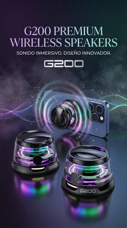 Altavoz Bluetooth Magnético G200 con Luz RGB