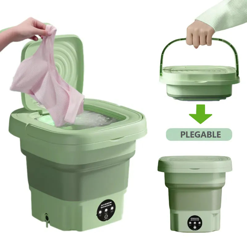 Lavadora Portátil Plegable 8L + !GRATIS¡ Ducha Extraíble | Compacta para Viaje y Hogar